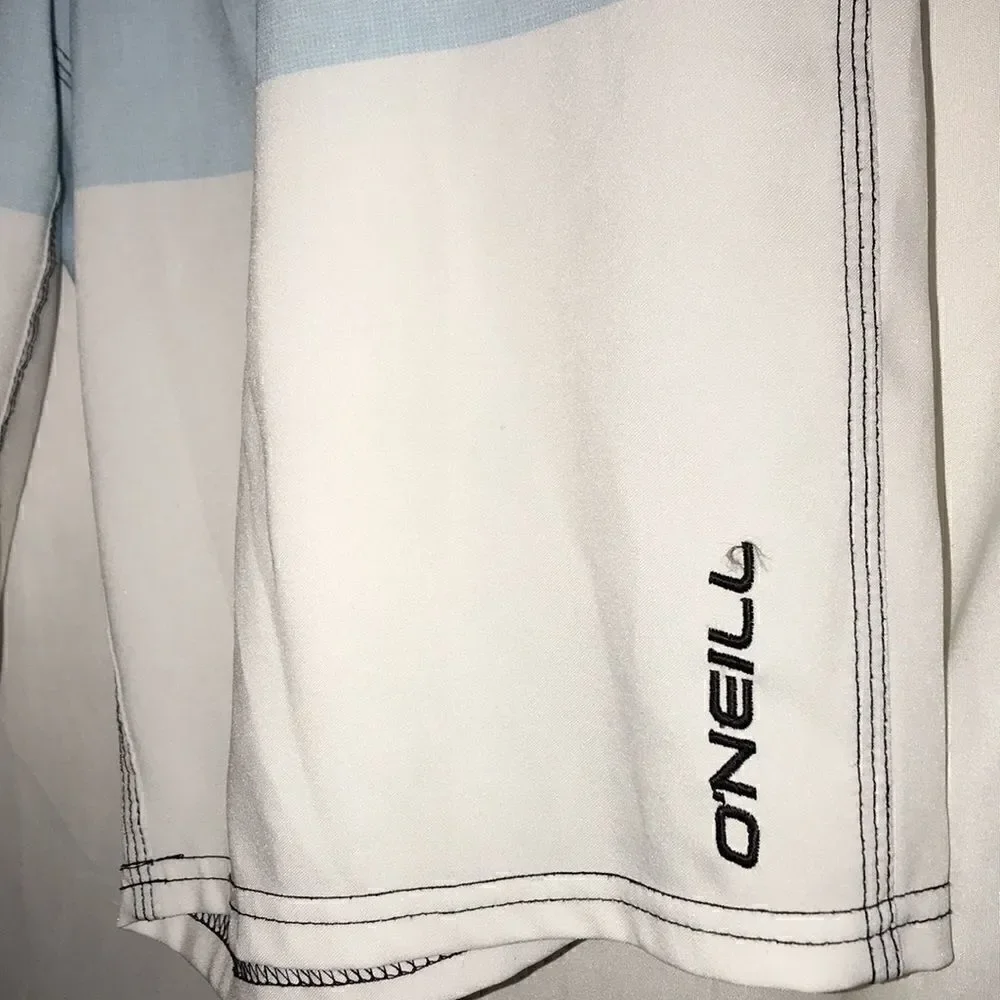 O'Neill‎ Men's Blue White Color Block Drawstrings Swim Shorts Size 30
